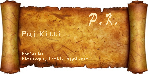 Puj Kitti névjegykártya